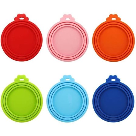 Hundemadslåg, genanvendelige silikonelåg til hundemadsbeholdere til katte