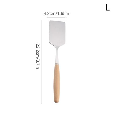 Ruostumattomasta teräksestä valmistettu neliöpää pihvi ruoanlaittolasta puukahva P 22cm