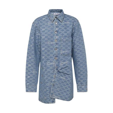 Off White Shirt Kjole Blå, Dame