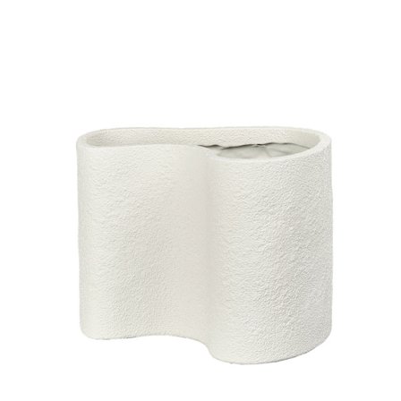 Valkoinen polyresiiniruukku, 32x35,7x25cm, moderni muotoilu