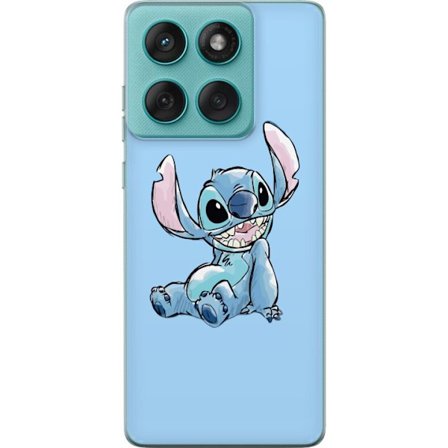Kompatibelt Mobildeksel til Motorola Edge 60 Fusion Håndtegnet illustrasjon av sittende Stitch mot lysblå ensfarget bakgrunn