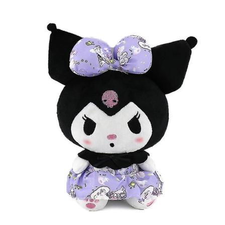 Suloinen halipulapehmolelu Kuromi-hahmo Täytetty tyyny Kokoelma Kotiin Toimistoon Uusi Purple Skirt