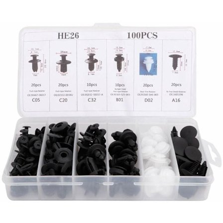 100 kpl Universal Oven Verhoilukiinnike, Muovinen Auton Painonasta Sarja Oven Korttipaneelin Verhoilukiinnikkeet Puskurin Kiinnike, DEBUNS