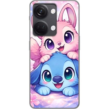 Kompatibel Mobilcover til OnePlus OnePlus Nord 3 Sød kawaii illustration med pink og blå fantasidyr, store øjne og bløde farver perfekt til børne