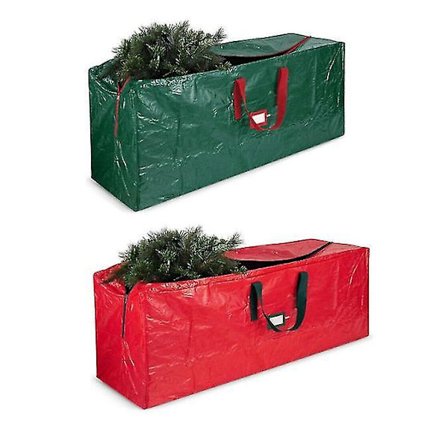 Opbevaringspose til juletræ med dekoration, guirlande og lynlåsegreb