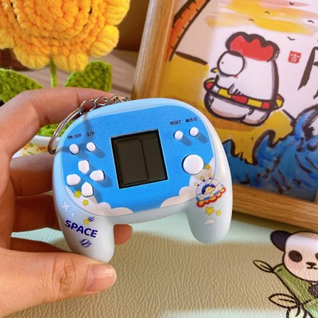 Mini Tetris Nøkkelring – Bærbart Puslespill, Morsom Samlergave for Spillere