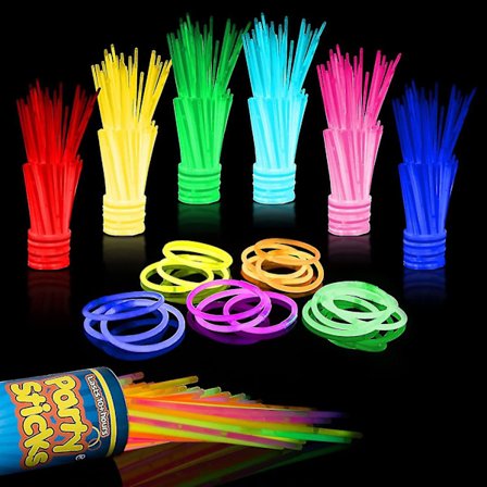 Festtillbehör 50-pack - 8 tum Glow In The Dark Lysstavar Festfavoriter, Glow Party Dekorationer, Neon Party Glow Halsband Och Glow Armband (FMY)