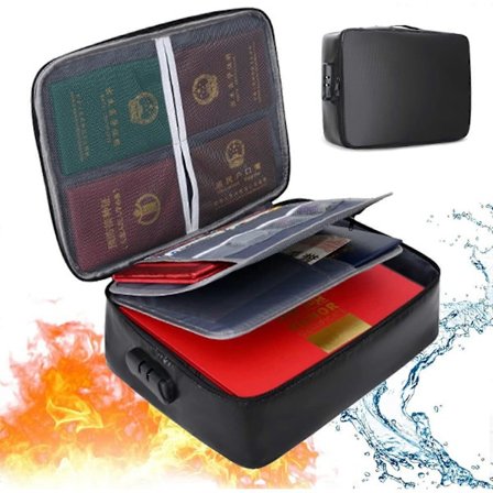 Brandsikker Dokumentboks med Lås, Brandsikker Vandafvisende Filopbevaringsboks Stor Kapacitet