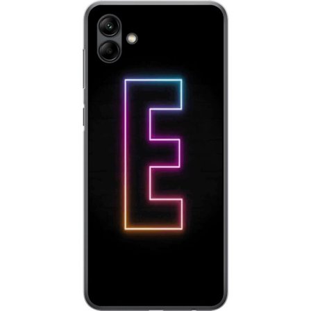 Kompatibel Mobilcover til Samsung Samsung Galaxy A05 Minimalistisk neonbogstav E i lyse farver mod mørk baggrund i moderne og stilren design