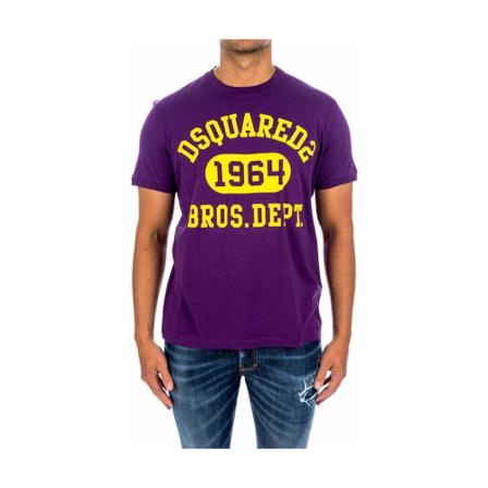 Dsquared2, T-Shirts Fioletowy, Mężczyzna, Rozmiar: S