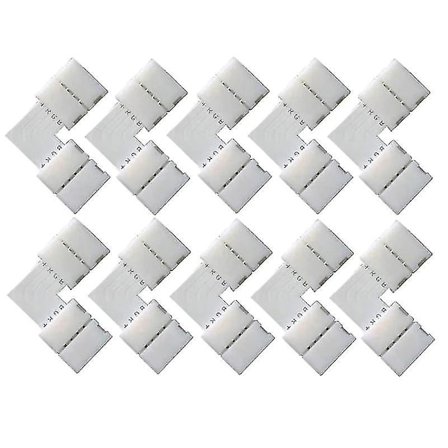 10 stk 10mm 4-pin L-formet LED-stripe hjørnekontakter RGB- 90 grader for 5050