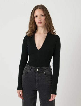 YAS Yasclair Ls Body S. Noos - Black - XL