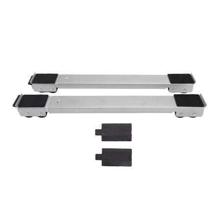 2 sett Mobilt rullestativ Møbler Forhøyet base Rullende hjul for Kjøleskap Vaskemaskin Sølv