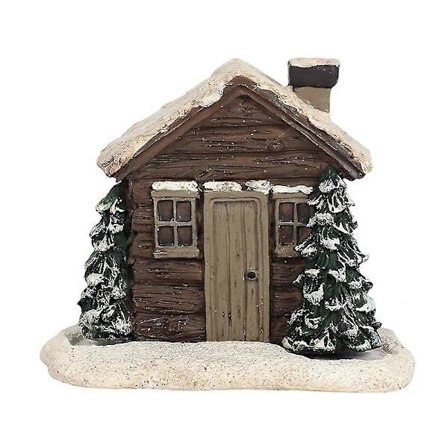 Hirsimökki-vihkipannu, jouluinen lumitalvinen vihkipannu-koriste, kodin juhlapyhien koristelahja