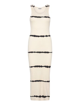 Weekday Close Fitted Rib Dress Tie Dye - White - XS