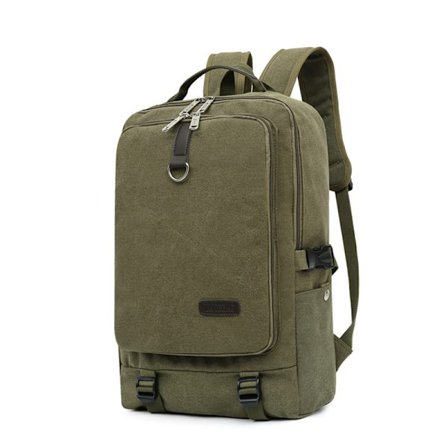 18 tommer stor kapacitet lærred rejse rygsæk computer taske - Grøn