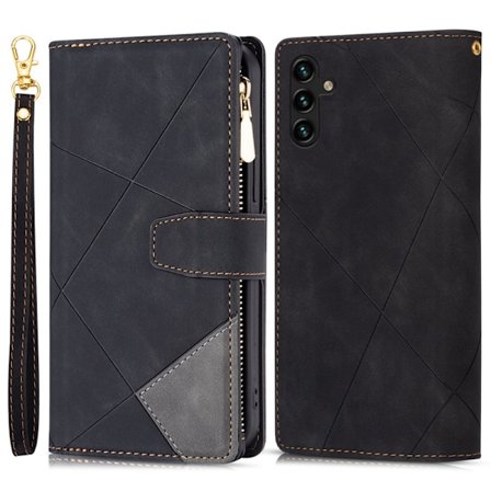 Samsung Galaxy S26+ Plånboksfodral Färgsplicing Konstläder - Svart