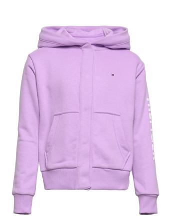 Overprint Snap Hoodie Hoodie Lila Tommy Hilfiger