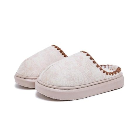 Vintertofflor i bomull för ett varmt hem med plyschpäls, halkfria tofflor i bomull för inomhusbruk