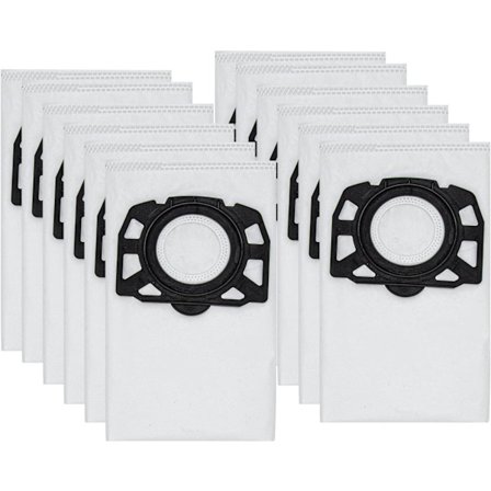 Pakke med 12 KFI 487 filterposer Støvsugerposer Tilbehør for Karcher WD4,WD5,WD6,MV4,MV5,MV6,WD4.000...WD5.999,2.863-006.0