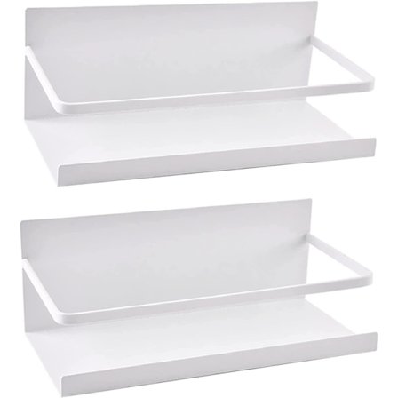 (Hvit) Kjøleskapshylle, 2 stk Magnetisk Krydderstativ Magnetisk Kjøleskapshylle Kjøleskapsorganisator Plassbesparende for Ki