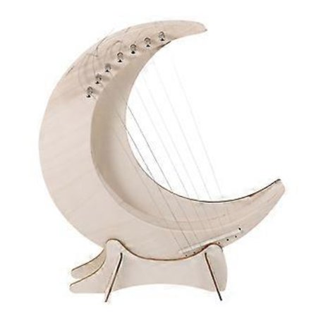 1 Sett med Lyre Harpe Måneformet Harpeinstrument Tre Kropp 7-strengs Harpe Nybegynner Musikkinstrument