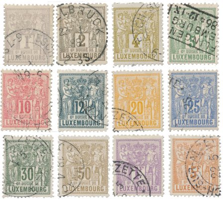 Luxembourg 1882 - MICHEL 45/56 - Stemplet