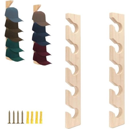 Hattehylde - 2 stk. - Kasket hylde - Kasket hylde - Baseballkasket holder - Kasket opbevaring & holder - Kasket organizer