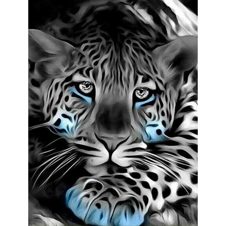 5D Fuld Square Diamant Maleri Leopard Kors Sting Diamant Broderi Dyr Billede Af Rhinestones Mosaik Dekoration Hjem 30 * 40cm