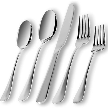 Bestikksett Flatware Set Service Rustfritt Stål Bestikksett Inkluderer Oppgradert Kniv Skje Gaffel Speilpolert, Oppvask
