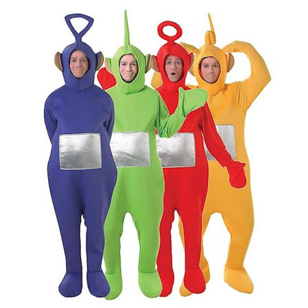 4 farger Teletubbies Cosplay for voksne Morsom Tinky Winky Dipsy Laa-laa Po Anime Karneval Kostyme Klær Finkjole Barn Menn Blå Menn M