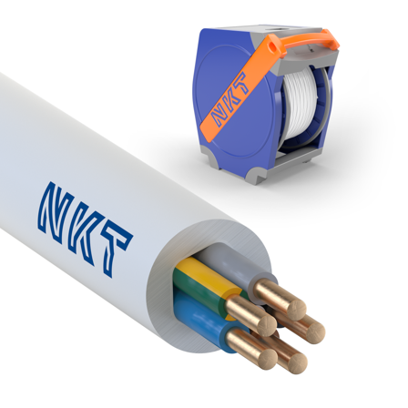 NKT EXQ XTRA Installationskabel 5G2.5 mm², 300/500V 350 m, qaddy, Anslutningsdon & kablar