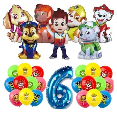 Paw Patrol Fødselsdagsdekoration Festartikler Sæt Balloner Baggrund Tallerken Kop Kagepynt Paw Patrol Klistermærker Festartikler Børn