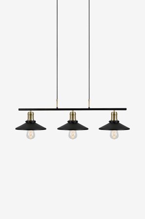 Globen Lighting - Pendel Disc 3 lamper - Svart - Takpendler - Fra Homeroom