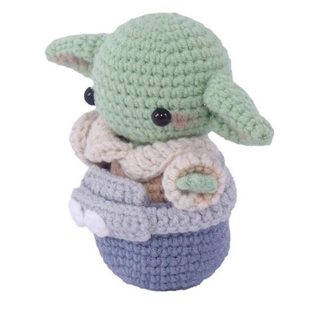 Baby Yoda Star Wars hæklet dukke Kawaii model legetøj varm gave til venner fans