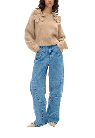 Baum und Pferdgarten CENIA Sweater Stickat Dam Brun M