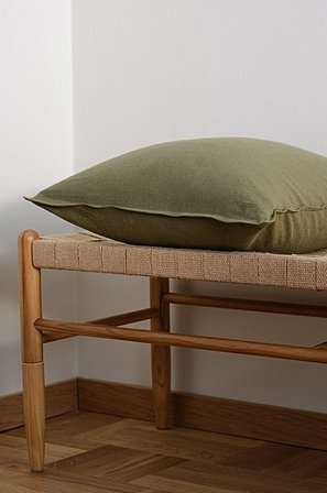 Jotex - Kissenbezug Aus Leinen-mix 50x50 Cm Olivgrün - LINUS - Kaufe Dekokissen und Kissenbezüge bei Jotex