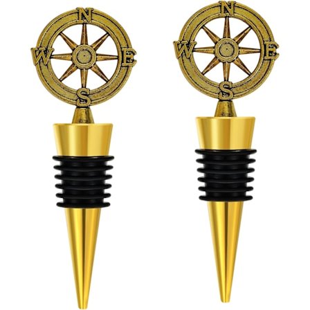 2-pak Vinpropper til Vinflaske, Zinklegering Vin og Drikkevare Sjov Flaskeprop, Silikone Genanvendelige Vinkorke (Ror)