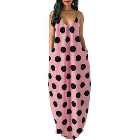 Boho Kvinnor Klänning Sexig Sling V-neck Ärmlös Maxi Lång Sundres