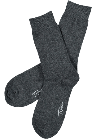 Topeco Strumpa Bomull Enfärgad Strumpor Herr Grå 41/45
