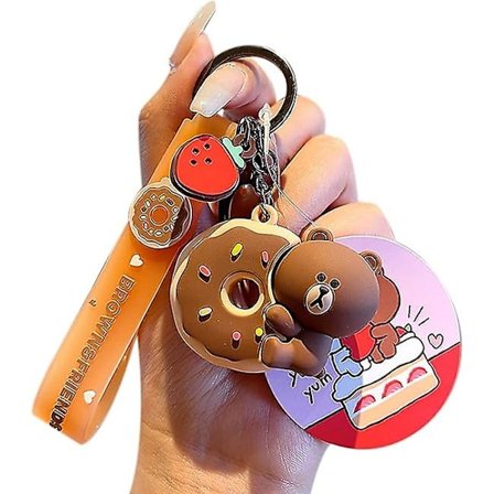 Søtt Nøkkelring - Kawaii Dyr Nøkkelringer Anheng Bil Nøkkelring Ryggsekk Sjarm Gave Til Barn Kvinner