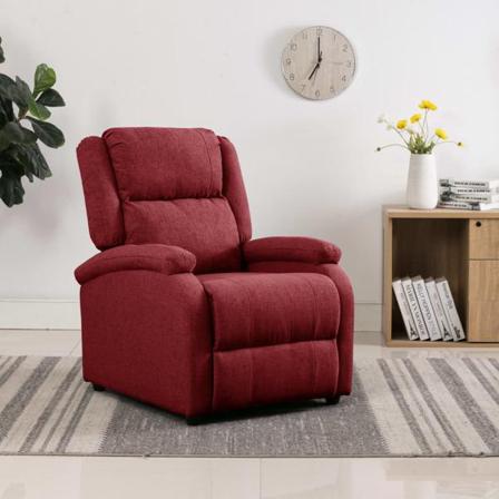 Vidaxl Reclinerfåtölj Vinröd Tyg Röd