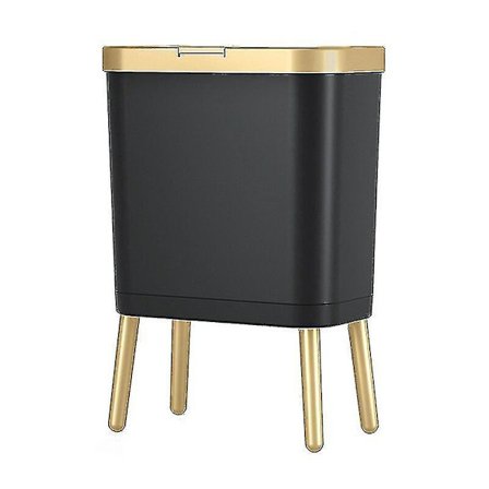 Luksus gylden skraldespand stor kapacitet skraldespand til køkken badeværelse høj fod push-type plastik Ga