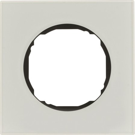 Hager 10112609 Dekkramme R.8, glass, hvit 1 rom, Strømbrytere & vegguttak