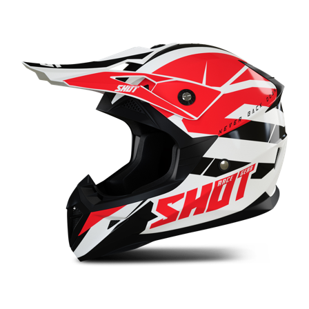 Casco Cross Shot Pulse Revenge Bianco-Rosso-Nero M