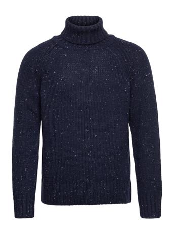 Slhdean Ls Knit Roll Neck Blue Selected Homme