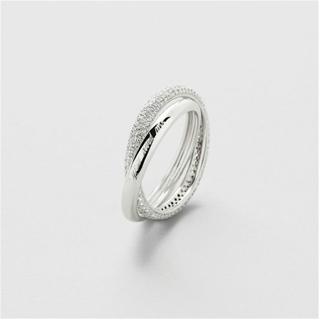 Forever Love Ring Gravyr - Sterling Silver - Safira