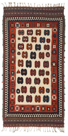 Oriental Kilim Vintage Rug 151X290 Black/Dark Red Wool, Persia