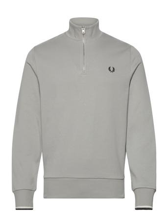 Half Zip Sweatshirt Sweat-shirt Genser Grå Fred Perry*Betinget Tilbud