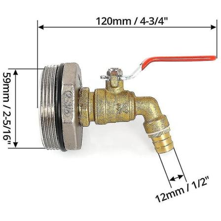 2 tommer tromle vandhane messing fad vandhane med Epdm pakning til 55 gallon tromle
